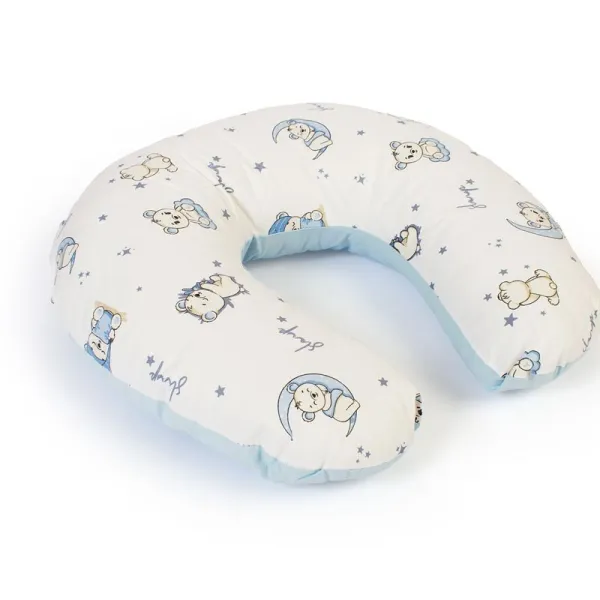Μαξιλάρι Θηλασμού bebe Bear's Nest 03 60x50x15 White-Sky Blue 100% Cotton