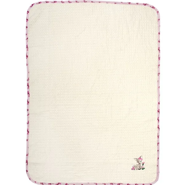 Κουβέρτα Πικέ Με Κέντημα bebe Deer 198 80X110 Ecru-Pink 100% Cotton