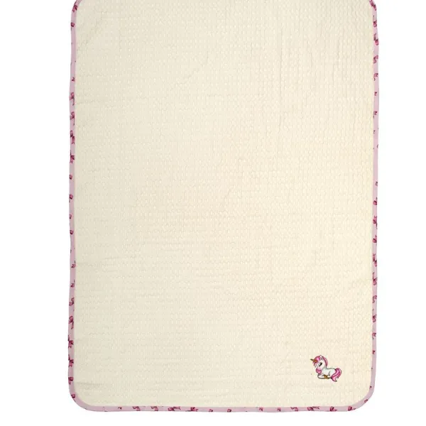 Κουβέρτα Πικέ Με Κέντημα bebe Unicorn 189 100X160 Ecru-Pink 100% Cotton