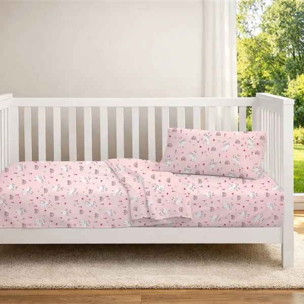Κατωσέντονο Με Λάστιχο bebe Rabbit Garden 585 0,70X1,40X0,15 Pink 100% Cotton