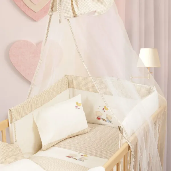 ΠΑΠΛΩΜΑ bebe HAPPY BEARS 22 100X140 ΕΚΡΟΥ/ΜΠΕΖ Cotton 100%