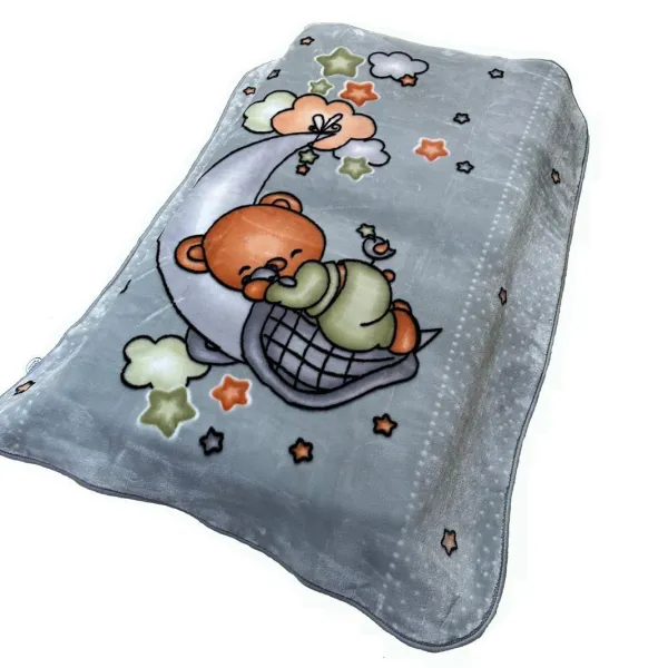 DIMcol Κουβέρτα Βελουτέ Bebe Crescent Moon Light Grey
