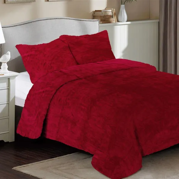Κουβέρτα Coral Fleece Solid 04 220X240 Bordeaux 100% Polyester