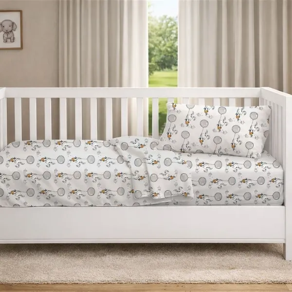 Κατωσέντονο Με Λάστιχο bebe Floating Bunny 715 0,70X1,40X0,15 Grey 100% Cotton