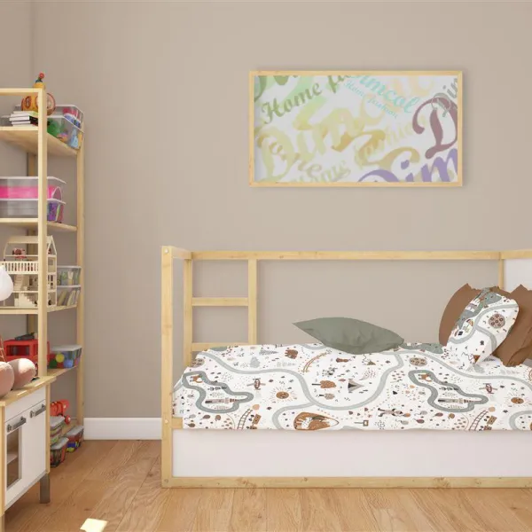 Κατωσέντονο Με Λάστιχο bebe Countryside 580 0,70X1,40X0,15 White-Mint 100% Cotton