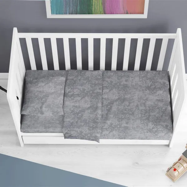Κατωσέντονο με Λάστιχο bebe Premium Shadow 613 0,70X1,40X0,15 Dark Grey 100% Cotton