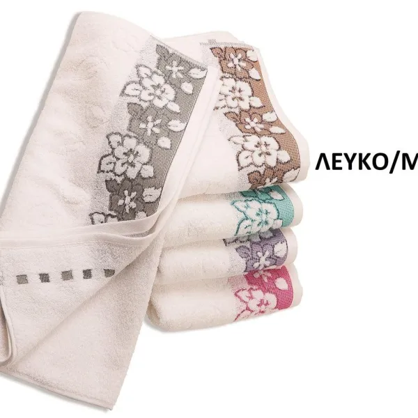 ΠΕΤΣΕΤΑ ΖΑΚΑΡ ZERO TWIST ΕΡΑΤΩ 70X140 ΛΕΥΚΟ/ΜΠΕΖ Cotton 100%