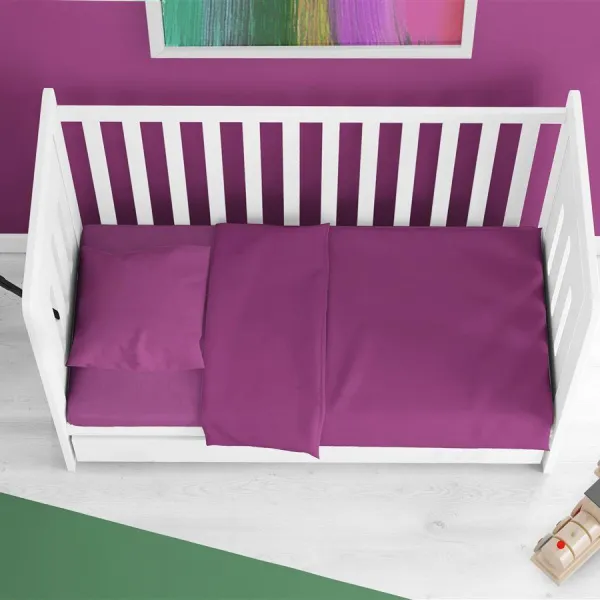 Παπλωματοθήκη bebe Solid 501 120X160 Dark Magenta 100% Cotton
