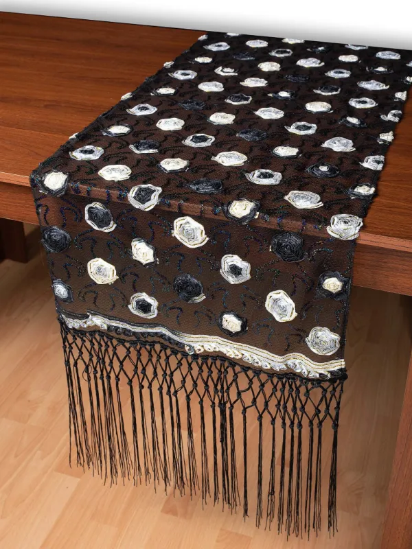 Τούλινη καρέ τραβέρσα 264-17 (50cm x 200cm) μαύρο
