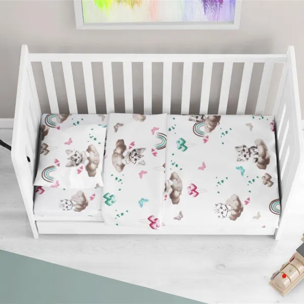 Κατωσέντονο Με Λάστιχο bebe Kitten 560 0,70X1,40X0,15 Petrol 100% Cotton