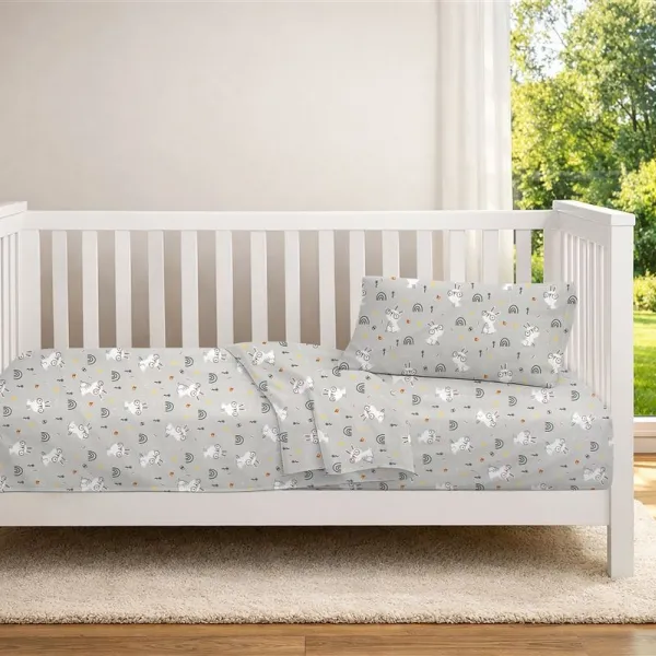 Κατωσέντονο Με Λάστιχο bebe Rabbit Garden 586 0,70X1,40X0,15 Grey 100% Cotton