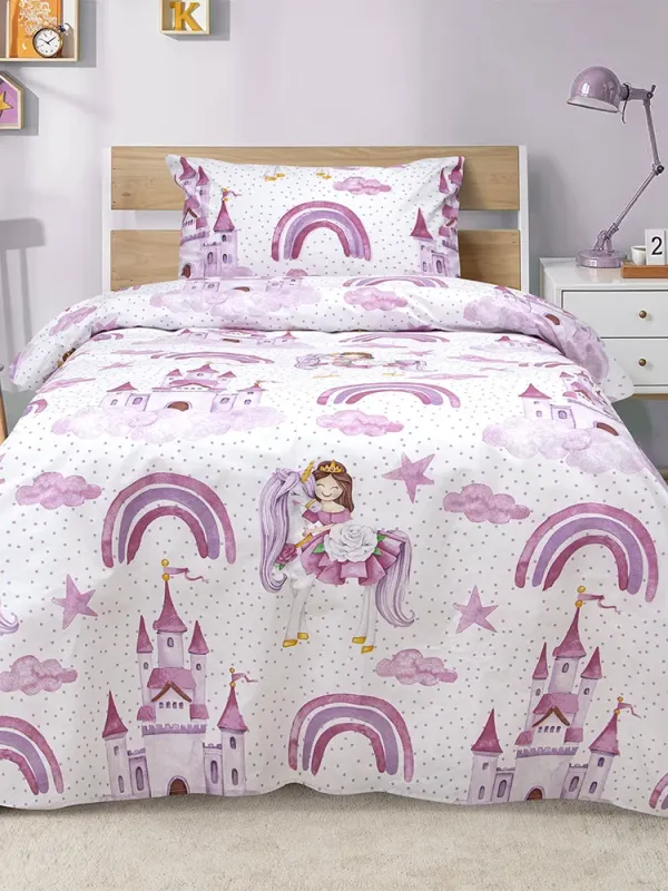 Προϊόν LINO Σετ Παιδική Παπλωματοθήκη (160x240) Dreamy Castleland Λευκό Εικόνα