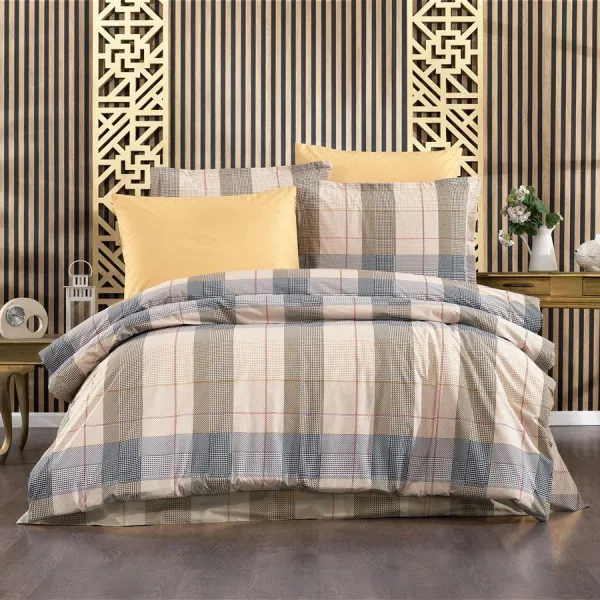 Σεντόνια Εμπριμέ Σετ 4 τεμ Αντιγόνη 340 220X240 Beige 100% Cotton Flannel