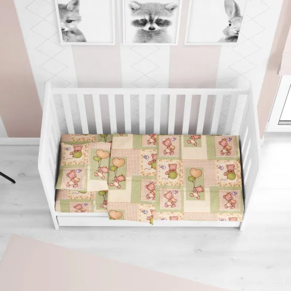 ΚΑΤΩΣΕΝΤΟΝΟ ΜΕ ΛΑΣΤΙΧΟ bebe Baloon 76 0,70X1,40X0,15 Beige Flannel cotton 100%