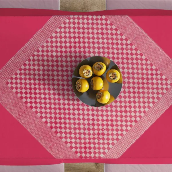 Καρέ Chequered 68X68 Red 50/50 Cott/Linen
