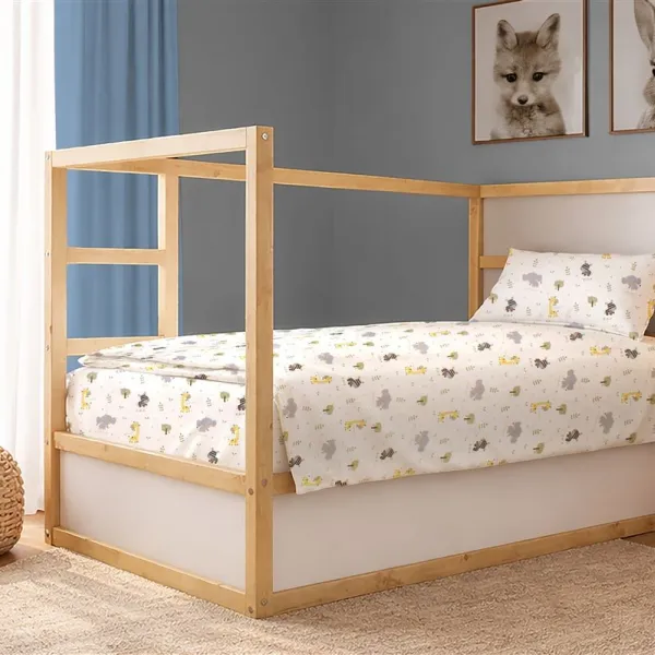 Παπλωματοθήκη Εμπριμέ kids Happy Safari 713 160X240 White-Grey 100% Cotton