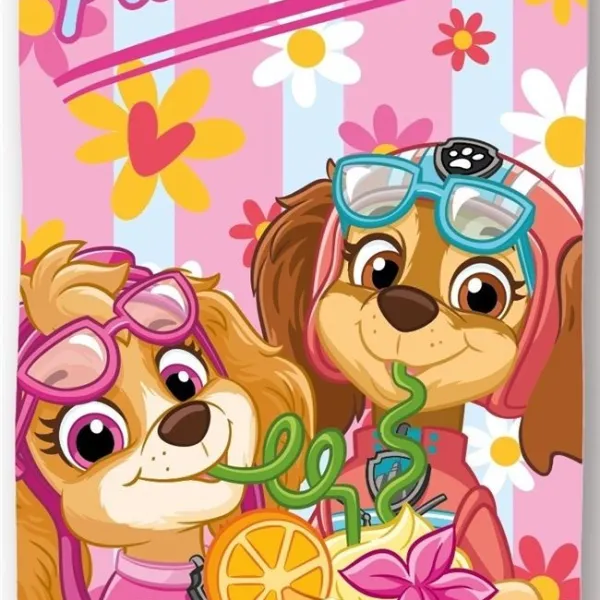 Πετσέτα Θαλάσσης Quick Dry Nickelodeon Paw Patrol 002 70X140 Baby Pink 100% Microfiber
