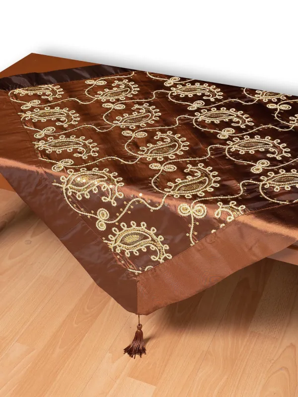 Σατέν τραπεζοκαρέ 1028 (130cm x 130cm) καφέ  