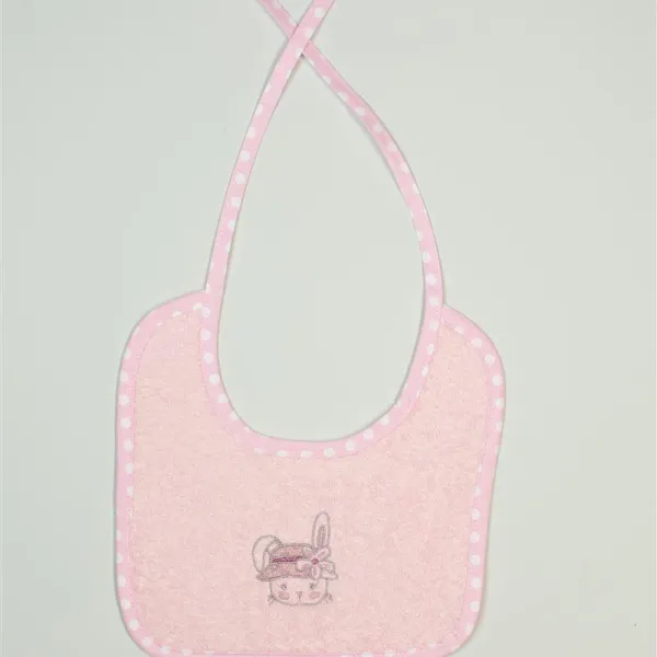 ΣΑΛΙΑΡΑ Με Κέντημα bebe Rabbit Girl 146 25X25 Ροζ 100% Cotton