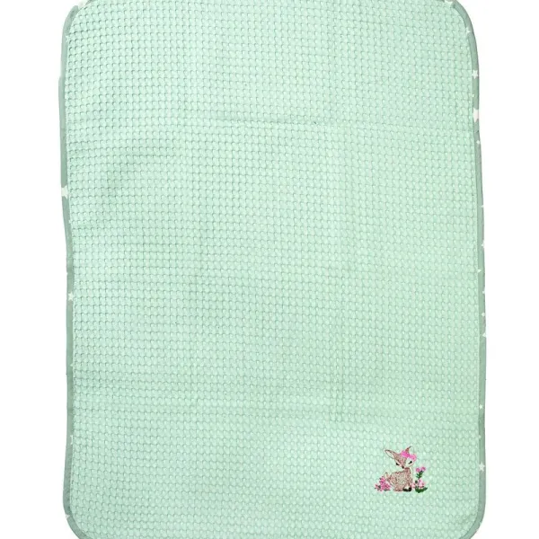 Κουβέρτα Πικέ Με Κέντημα bebe Deer 199 80X110 Mint 100% Cotton