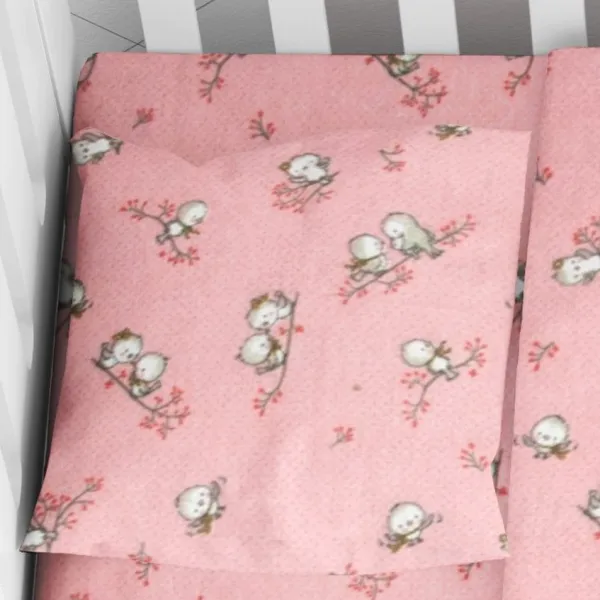 ΜΑΞΙΛΑΡΟΘΗΚΗ ΕΜΠΡΙΜΕ bebe Birds 15 35X45 Pink Flannel cotton 100%
