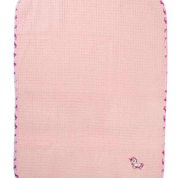 Κουβέρτα Πικέ Με Κέντημα bebe Unicorn 187 80X110 Pink 100% Cotton