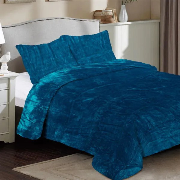 Κουβέρτα Coral Fleece Solid 03 160X220 Petrol 100% Polyester