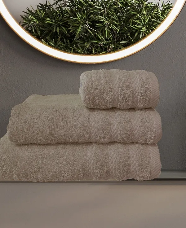 ΣΕΤ ΠΕΤΣΕΤΕΣ  DIOS6 STONE 3ΤΕΜ 30x50cm 50x100cm 70x140cm 100% COTTON 450gsm