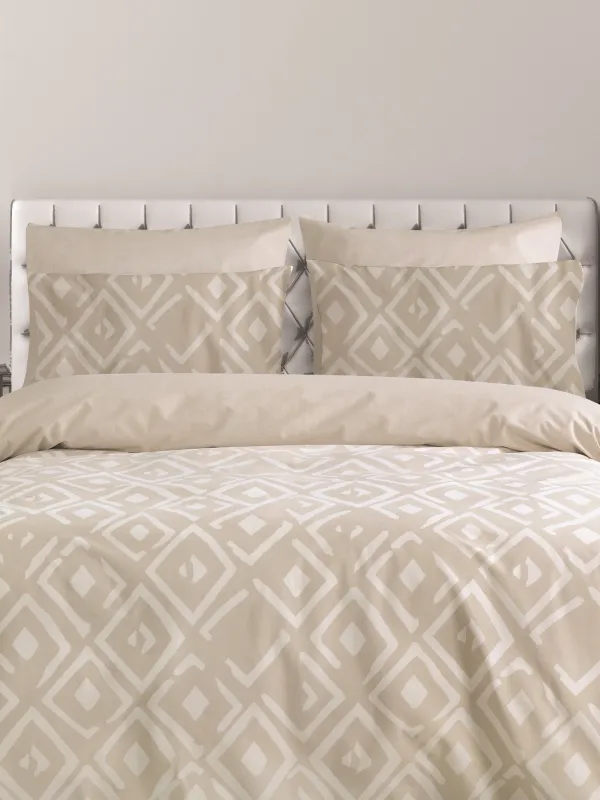 ROMVOS1 BEIGE ΣΕΤ ΚΟΥΒΕΡΛΙ 160Χ240 1*50Χ70CM 144ΤC 100% COTTON