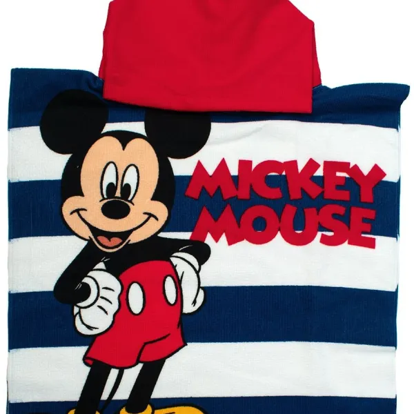 Πόντσο Θαλάσσης Quick Dry Disney Home Mickey 193 50X100 White-Dark Blue 100% Microfiber