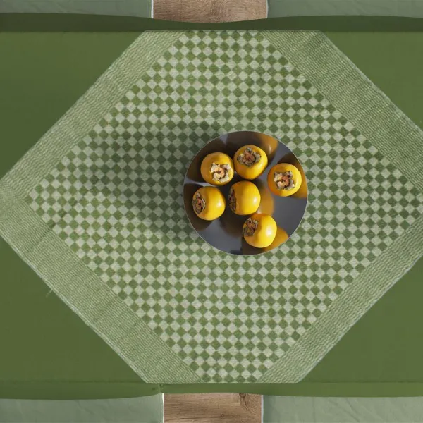 Καρέ Chequered 68X68 Green 50/50 Cott/Linen