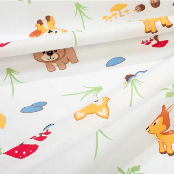 Πάνα Φανέλα bebe Forest Animals 070 80X80 White-Sky Blue 100% Cotton Flannel