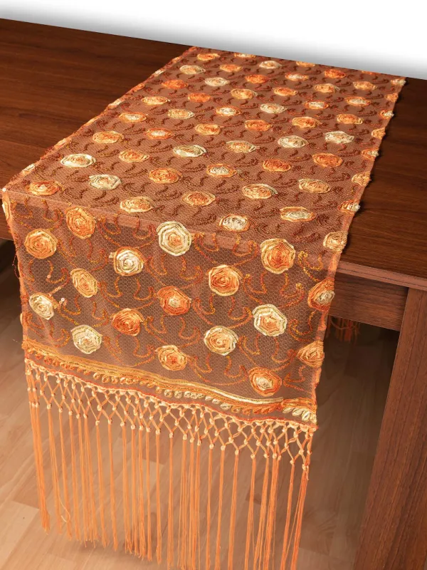 Τούλινη καρέ τραβέρσα 264-17 (50cm x 200cm) πορτοκαλί