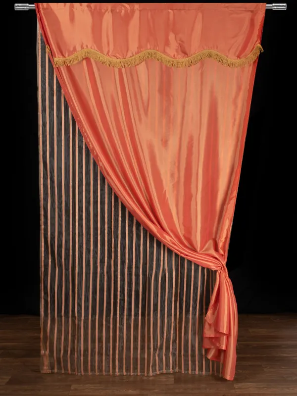 Κουρτίνα maria (150cm x 280cm) με τούνελ πορτοκαλί