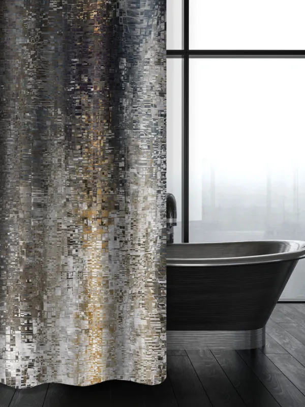 Προϊόν Κουρτίνα Μπάνιου Abstract Des 101 Anthracite με Κρίκους  Εικόνα