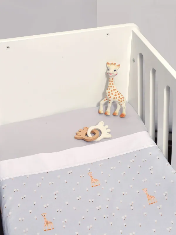 Σεντόνια Λίκνου Σετ 2τ -75x110-100% Βαμβάκι Design 505 Sophie La Girafe