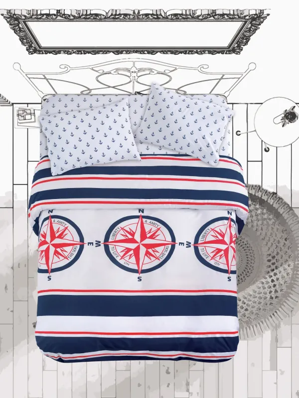 COMPASS ΠΑΠΛΩΜΑΤΟΘΗΚΗ 220Χ240CM 2*50X70CM 144TC 100% COTTON