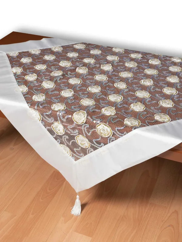 Τούλινο τραπεζοκαρέ 264-17 (130cm x 130cm) λευκό 