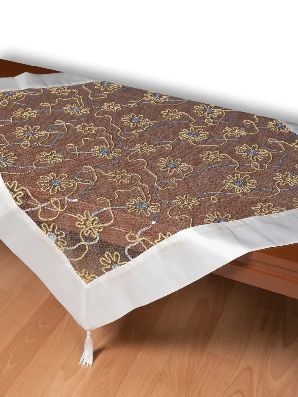 Τούλινο τραπεζοκαρέ 7180 (130cm x 130cm) λευκό 