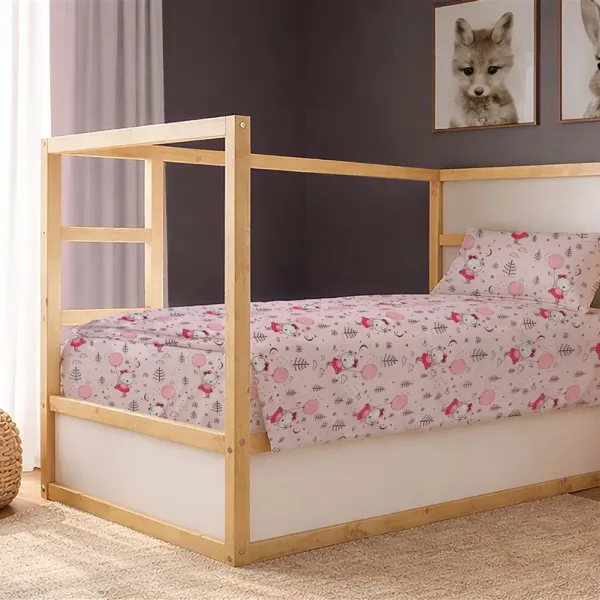 Παπλωματοθήκη Εμπριμέ kids Ballerina Bear 598 160X240 Pink 100% Cotton