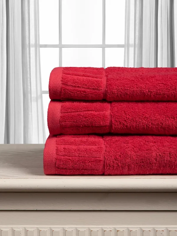 Προϊόν Βαμβακερή πετσέτα ΜΕΛΩΔΙΑ 600gsm (50cm x 100cm) red Εικόνα