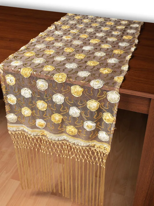 Τούλινη καρέ τραβέρσα 264-17 (50cm x 200cm) χρυσό 