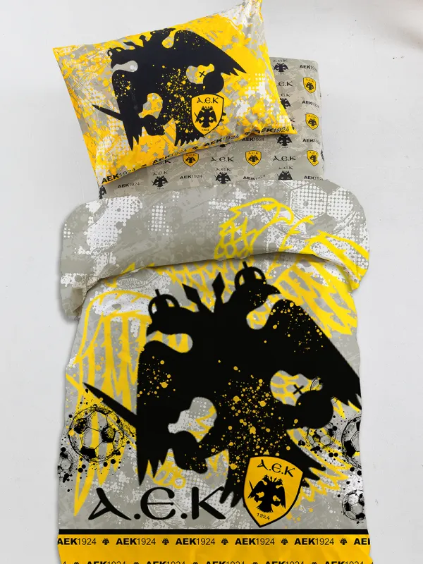 Προϊόν Σετ Παπλωματοθήκη Μονή Aek 170x250 Aek9 Εικόνα