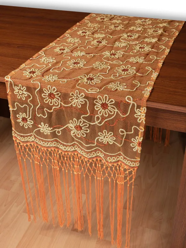 Τούλινη καρέ τραβέρσα 7180 (50cm x 200cm) πορτοκαλί