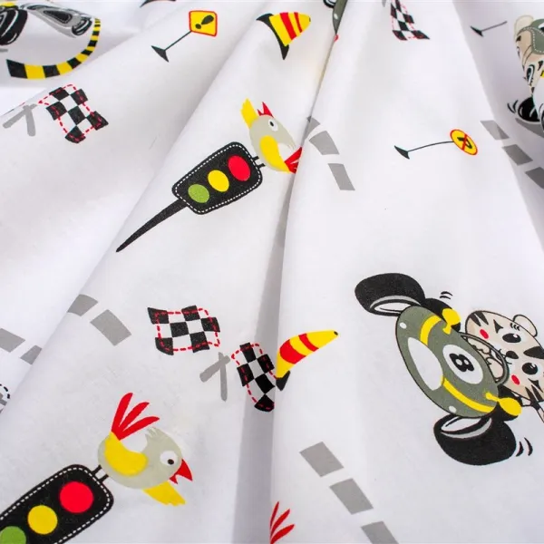 Πάνα Χασέ bebe Animal Grand Prix 590 80X80 White-Olive 100% Cotton