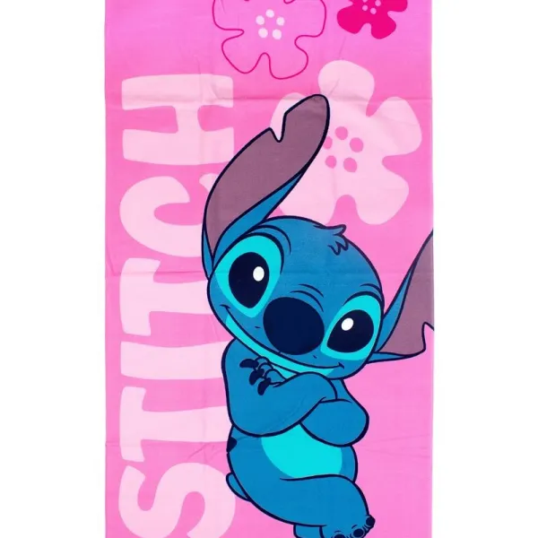 Πετσέτα Θαλάσσης Quick Dry Disney Home Lilo & Stitch 548 70x140 Pale Pink 100% Microfiber