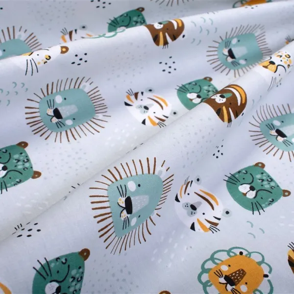 Σεντονάκι Λίκνου bebe Big Cats 28 80X110 Light Aqua 100% Cotton