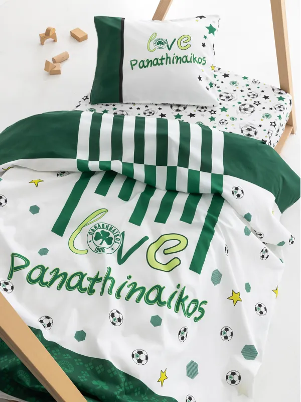 Σετ Σεντόνια Κούνιας Panathinaikos F.C. 130x170 FC11 Με Λάστιχο
