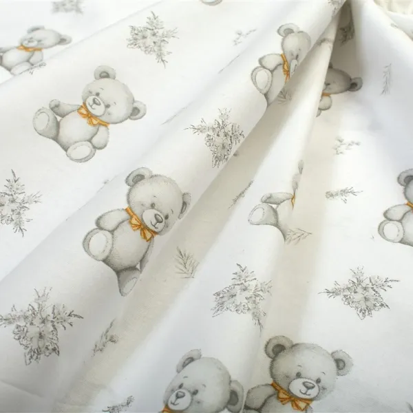 Πάνα Χασέ bebe Newborn Bear 717 80x80 White-Grey 100% Cotton