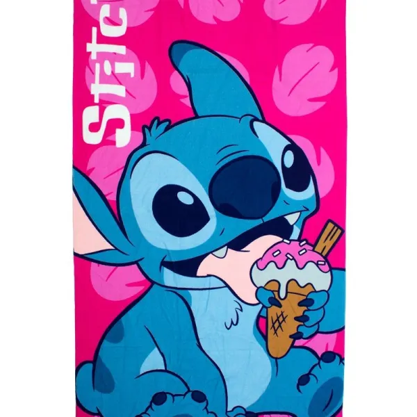 Πετσέτα Θαλάσσης Quick Dry Disney Home Lilo & Stitch 118 70X140 Fuchsia 100% Microfiber